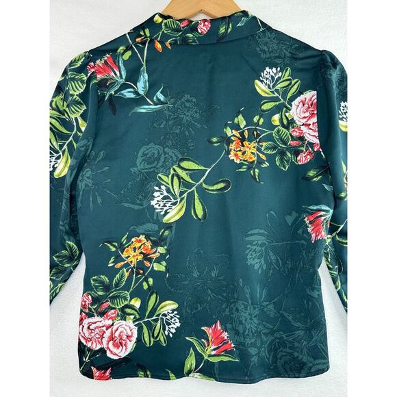 BCBGeneration Long Sleeve Pintuck Floral Blouse Womens Small1 - Picture 4 of 11
